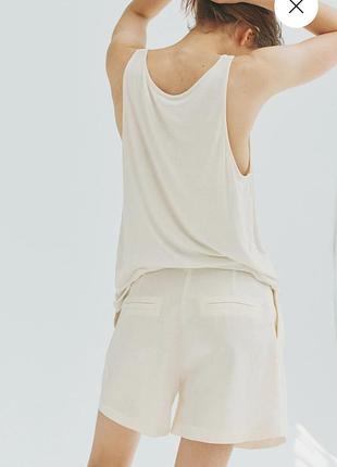 Лляні шорти h&m linen blend бермуди зі стрілками 7