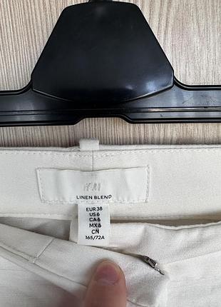 Лляні шорти h&m linen blend бермуди зі стрілками 4