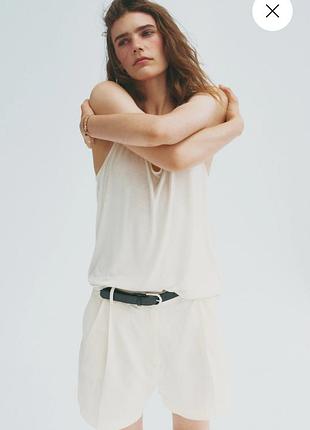 Лляні шорти h&m linen blend бермуди зі стрілками 6
