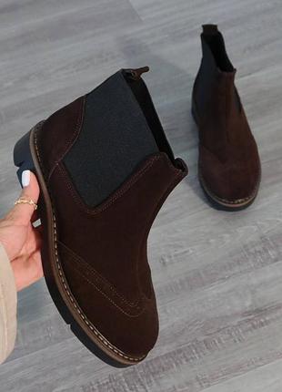 Ботинки женские замшевые
