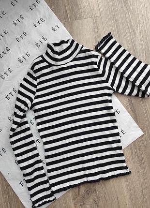 Реглан лонгслів в рубчик гольф кофтинка  zara h&m mango