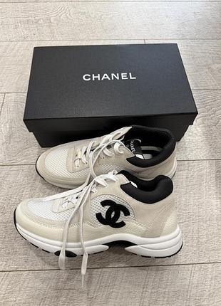 Кросівки жіночі chanel білі, 25 см устілка