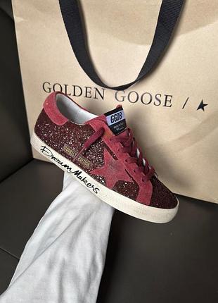Кросівки жіночі golden goose нові червоні бордові