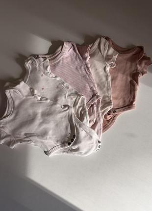 Боді для дівчаток з коротким рукавом, бавовна, 3 шт.