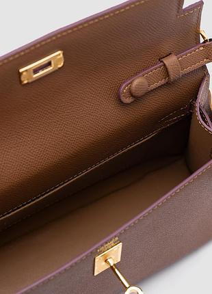 💎 hermes kelly pochette brown/gold 3