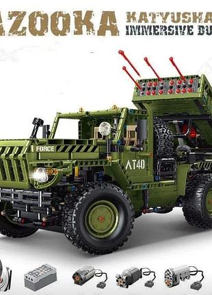 Дитячий конструктор taigaole t4011 ракетна установка урал-4320, 2268 деталей, радіокерована модель військової вантажівки