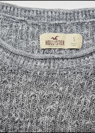 Меланжевий светр з оборкою з мережива hollister4 фото