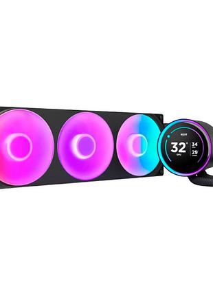 Система жидкостного охлаждения nzxt kraken elite 360 ​​rgb 2,72" ips 360 мм 2400 об/мин rgb pwm black (rl-kr36e-b2)