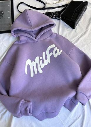 Худі жіноче бузкове з принтом 💜
