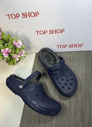 Оригинальные теплые crocs c мехом сабо кроксы кросс