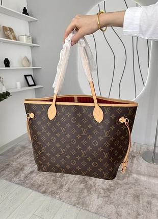 Louis vuitton neverful mm brown logo 4