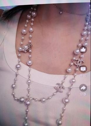Підвіски для жінок chanel з перлами та кристалами, сріблястий