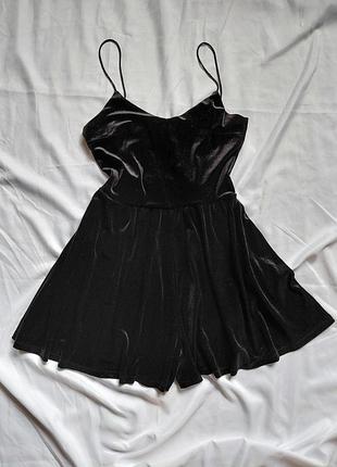 Коротка жіноча сукня h&m чорна оксамитова/сукня-шорти/плаття чорне/сукня-шорти