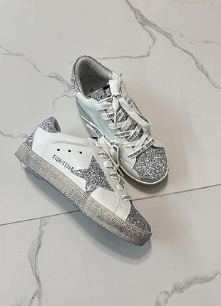 Кросівки golden goose superstar білі сріблясті