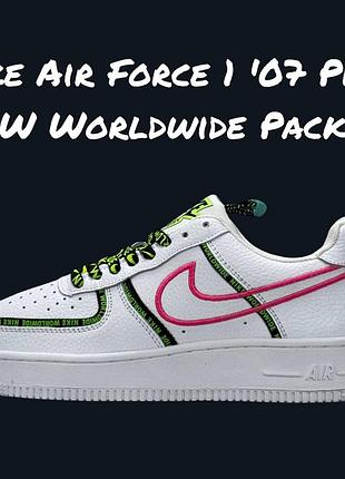 Nike air force 1 '07 prm worldwide pack white pink 5