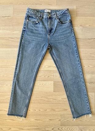 Жіночі джинси zara блакитні, розмір 40, з високою посадкою
