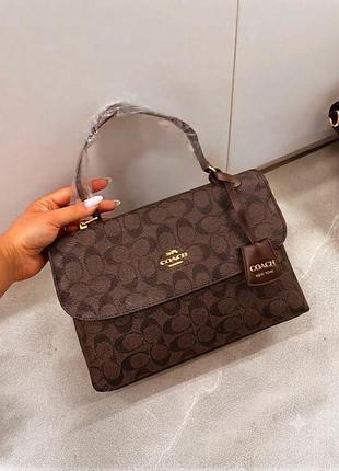 Жіноча сумка coach, сумка коач, сумка шопер, модна сумка, офісна сумка, shopper, шопер коричневий