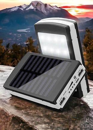 Умб power bank solar 20000 mah мобильное зарядное с солнечной панелью и лампой, повербанк для планшета sa-96