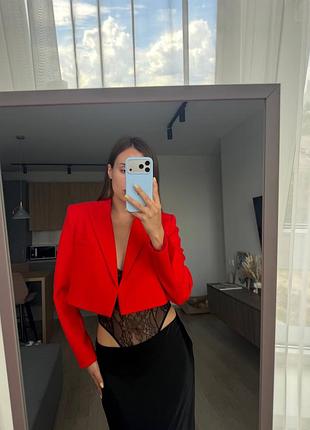 Жіночий піджак zara червоний 2