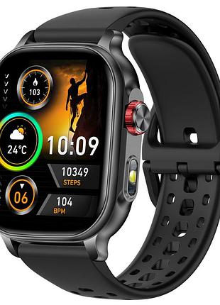 Чоловічий смартгодинник uwatch energy rubber black 2 ремінці, з ремінцем.