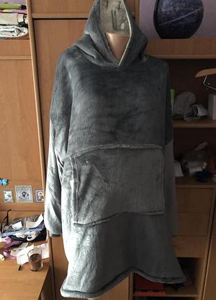 Меховушка, плюшева туника, довга, кофта, худи, 2-4xl. primark. слип, пижама