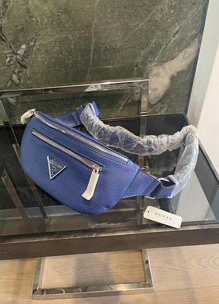 Сумка пояс жіноча guess синя 2