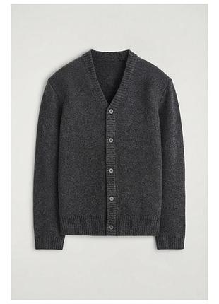 Кардиган вязаный для мужчины h&m regular fit 0863603-2 m графитовый