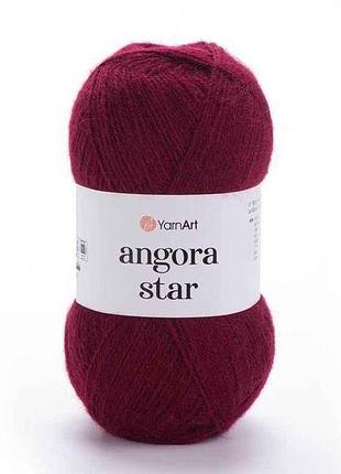 Пряжа angora star темно-бордовий 80% акрил 20% вовна 500м 100г 5шт/уп 577 тм yarnart