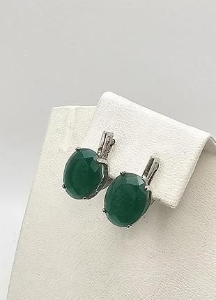 Сережки срібні з смарагдом 4,1 г