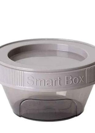 Контейнер 60мл smart box круглий коричневий прозорий/какао тм алеана