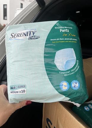 Підгузки для дорослих serenity soft super medium x10