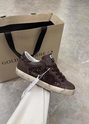 Кросівки жіночі golden goose коричневі шкіряні