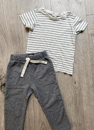Костюм для хлопчиків oshkosh та h&m, сірий та білий, 2t та 86 см