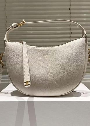 Сумка жіноча celine lulu молочна шкіряна