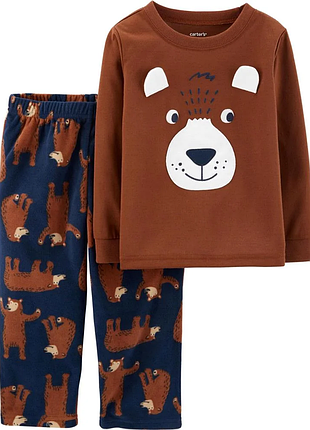 Пижама коричневая с флисовыми брюками carter's 2t