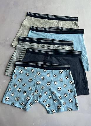 Трусики боксери на хлопчика однотонні/футбольні (набір 5 шт.) primark р.170 см (14-15 років)