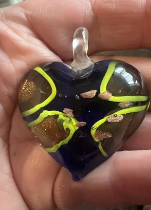 Кулон для жінок murano серце різнокольоровий