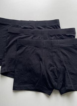 3 шт набір чорних боксерів труси h&m