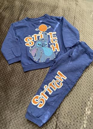 Костюм дитячий для хлопчиків stitch (світшот та штани), синій, розмір 98