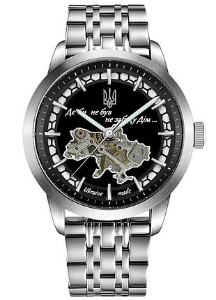 Чоловічий годинник awarder 043 де би не був silver-black steel automatic