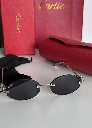 Сонцезахисні окуляри cartier в срібній оправі