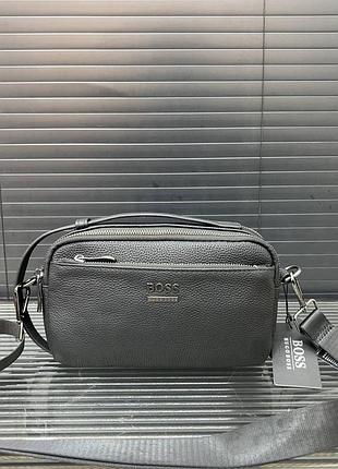 Клатч чоловічий hugo boss чорний шкіряний