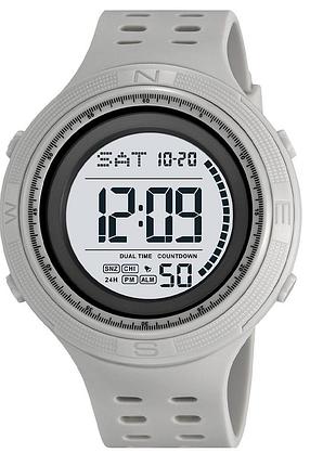 Чоловічий годинник skmei 2708gy grey з кварцовим механізмом та сірим ремінцем