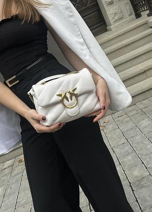 Сумка pinko baby love bag puff maxi quilt white/gold