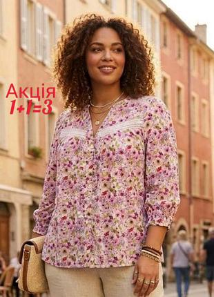Вискозная блуза рубашка crew clothing company в цветочный принт