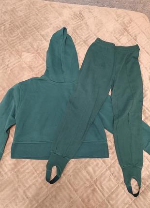 Спортивний жіночий утеплений костюм zara, зелений