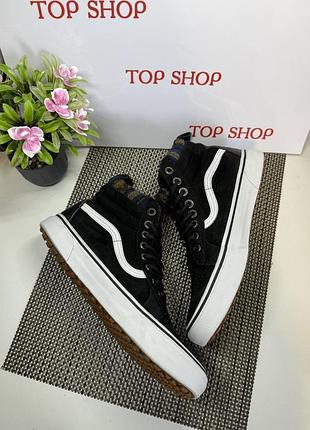 Оригинальные кожаные кеды высокие утепленные vans 4