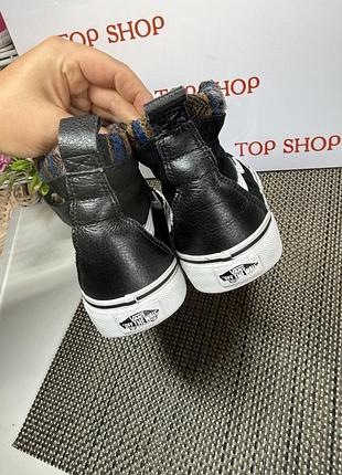 Оригинальные кожаные кеды высокие утепленные vans 5