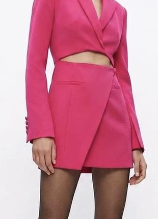 Коротка сукня-піджак жіноча zara кольору фуксії, розмір s