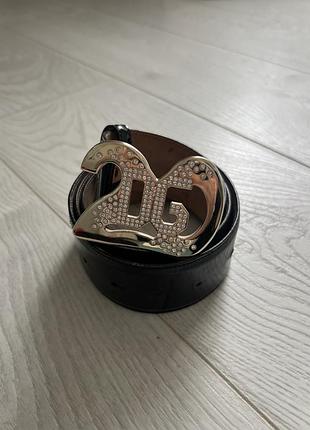 Ремінь жіночий dolce&gabbana чорний зі стразами